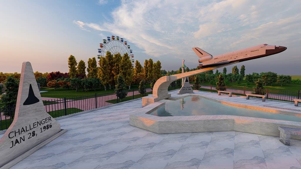 Challenger Memorial — Coastal Park landscape feature with memorial stone and water